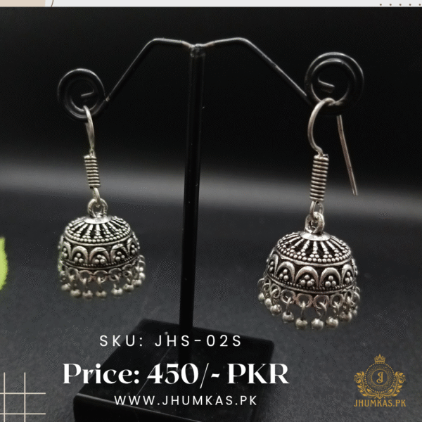 German Silver Jhumki Earrings – Traditional Oxidized Earrings