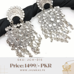 Oxidized Chand Bali Earrings with Mirror – Elegant Ethnic Style