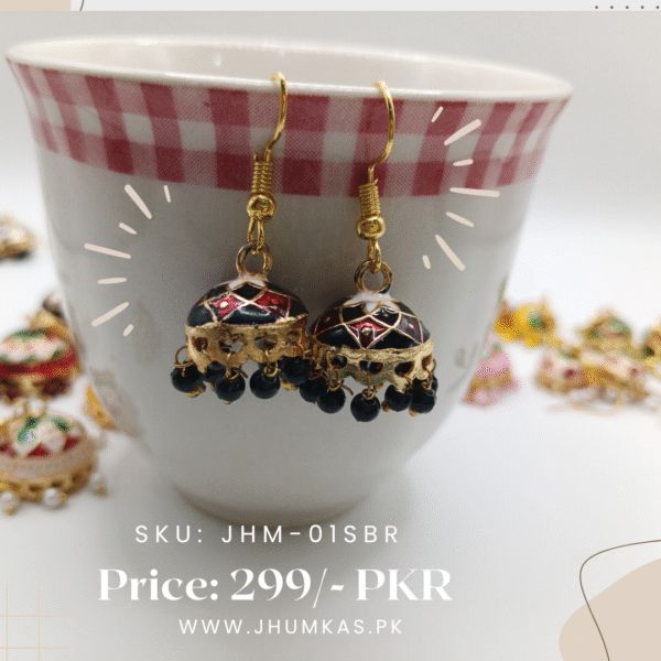 Small Meenakari Jhumka – Handcrafted Lightweight Traditional Earrings
