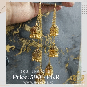 Long Chain Jhumka Earrings