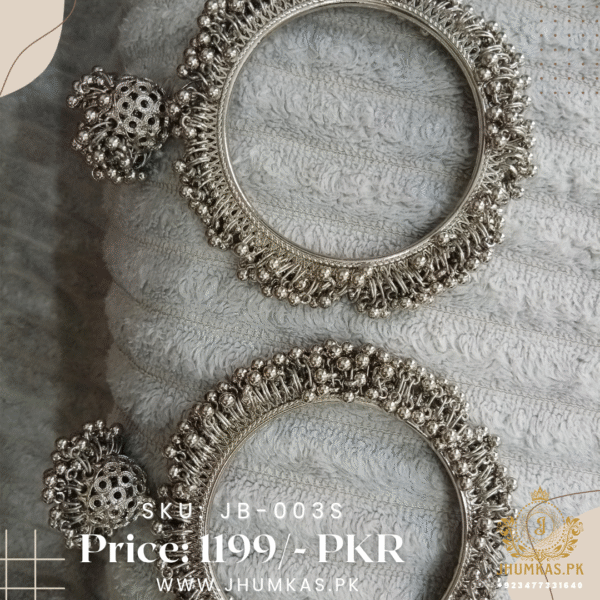 Pair Indian Oxidized Jhumka Karay