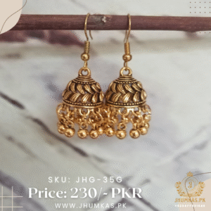 Golden & Silver Small Jhumki Earrings