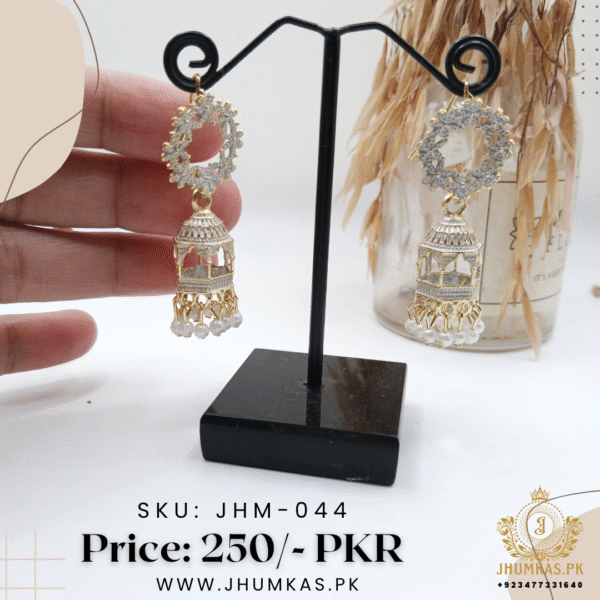 Oxidized Dome Jhumka Earrings. - Image 2