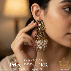 Designer Fancy Golden Jhumka Earrings