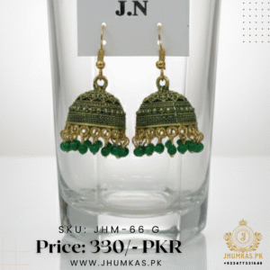 Green Jhumka Earrings