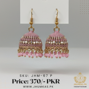 Pink Jhumka Earrings