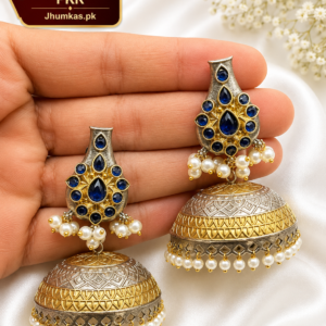 German Silver Indian Jhumka Dual Tone