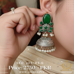 German Silver Indian Jhumka Earrings