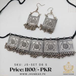 Oxidized Silver Choker Set