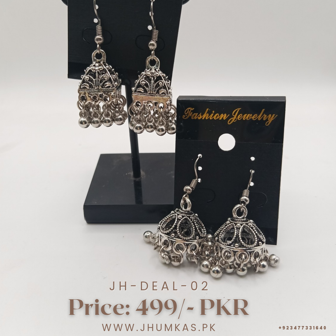 Traditional Jhumka Deal In Silver Color