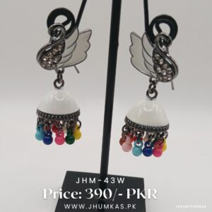 Hand Painted Peacock Jhumka Earrings