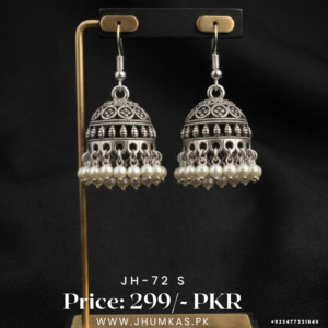 Small Oxidized Silver Jhumka