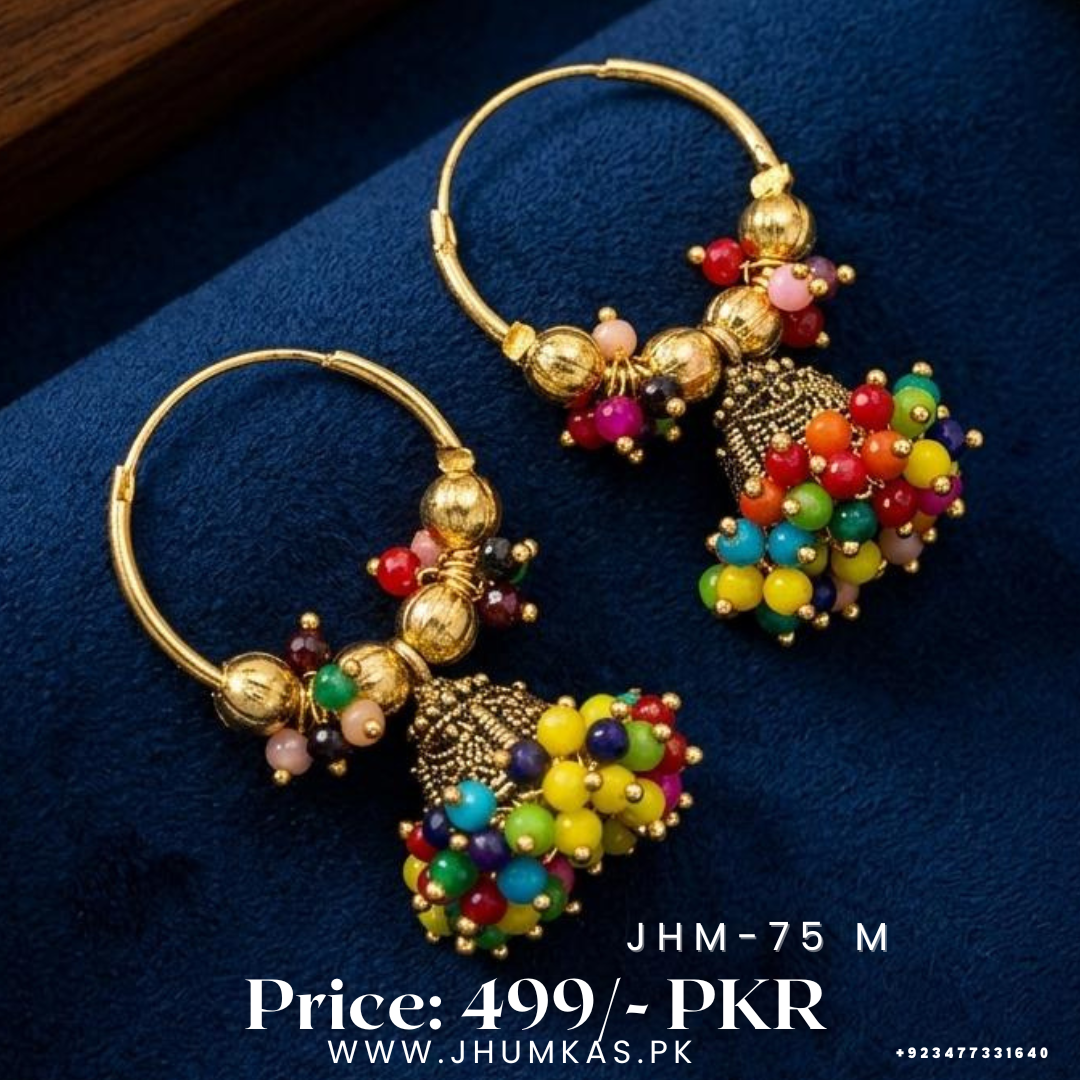 Party Wear Gajra Bali Jhumkas Earrings
