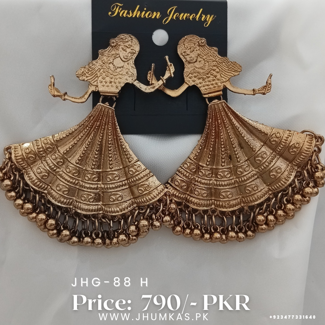 Dancing Girl Oxidized Chandbali Earrings for Women