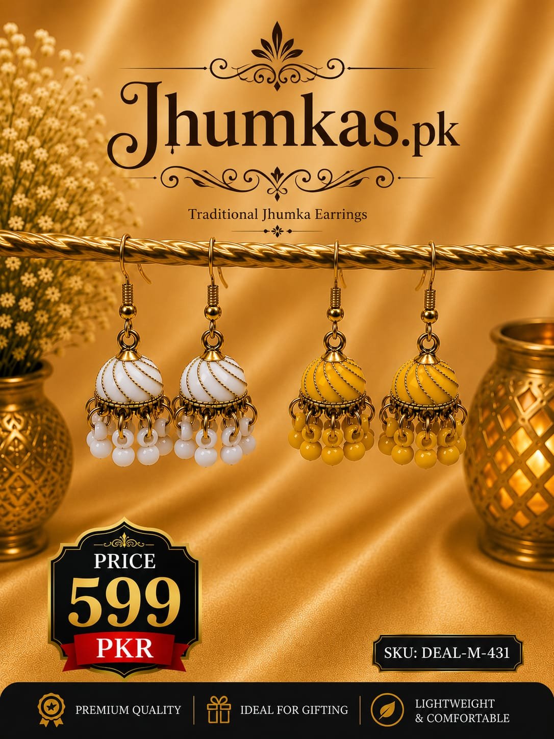 Small Painted Colorful Jhumkas Deal of 2 - Image 6