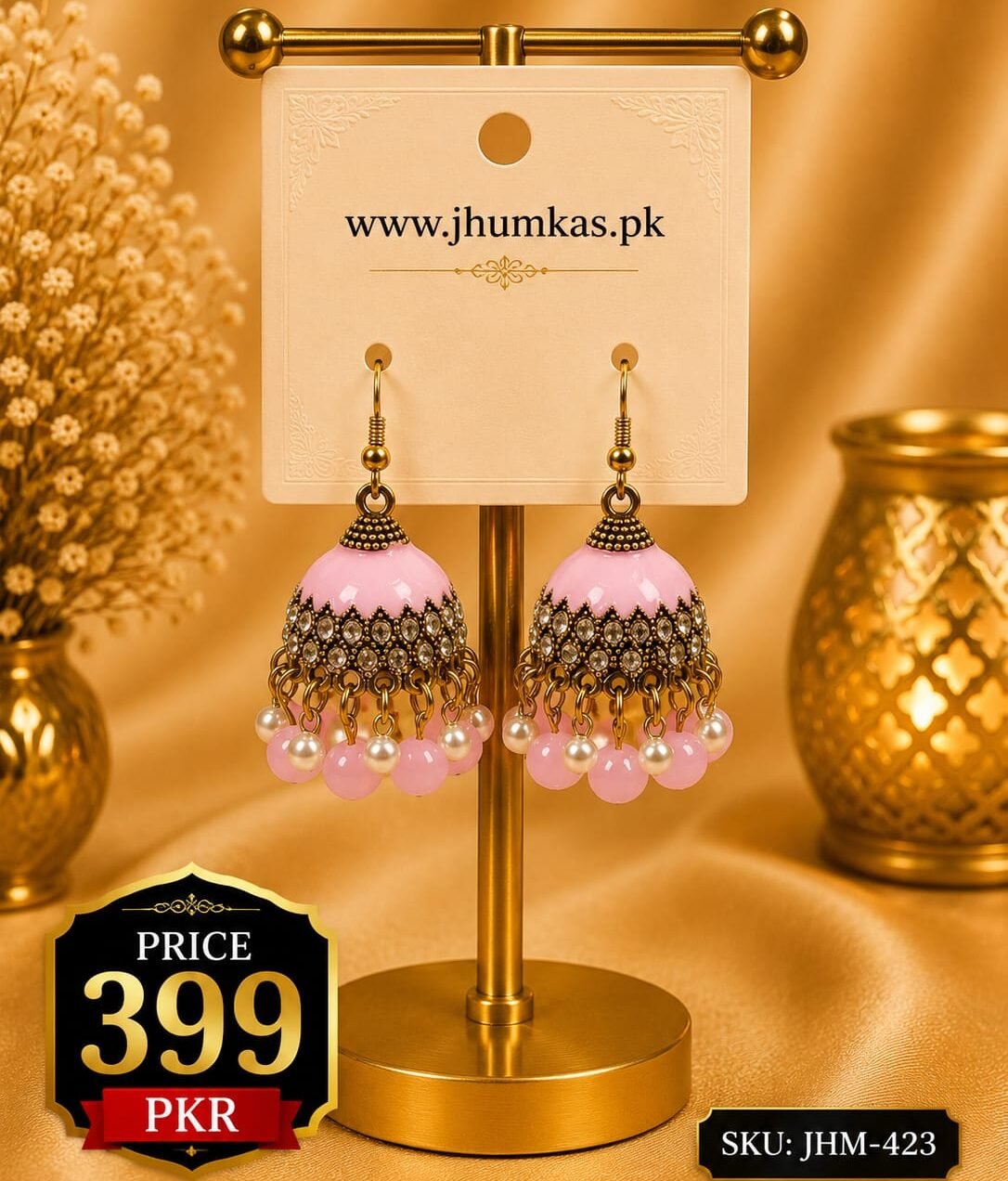 Small Meenakari Painted Jhumka