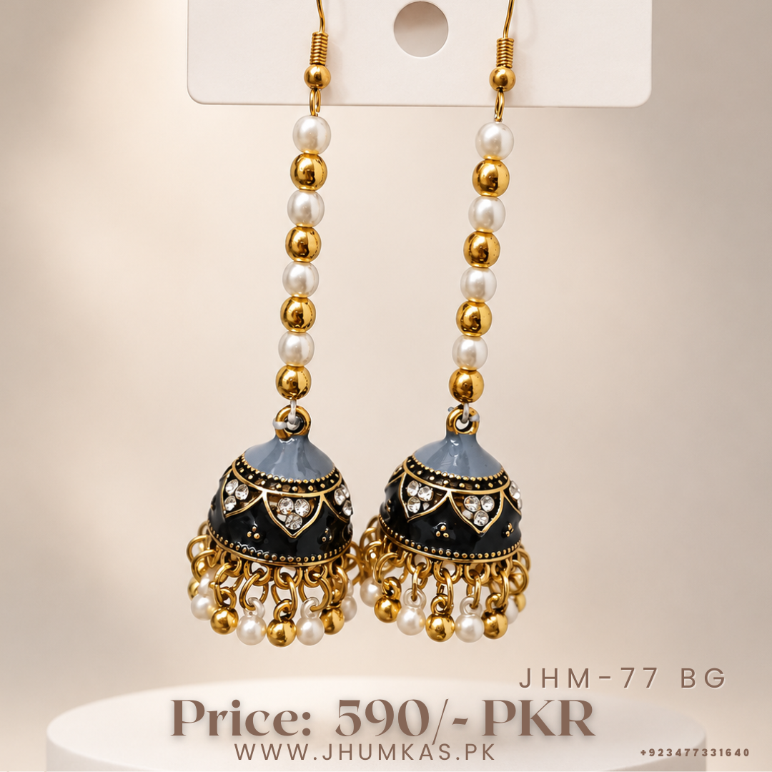 Long Kashmiri Jhumka Earrings