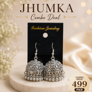 Elegant Oxidized Silver Dome Jhumka Earrings for Women