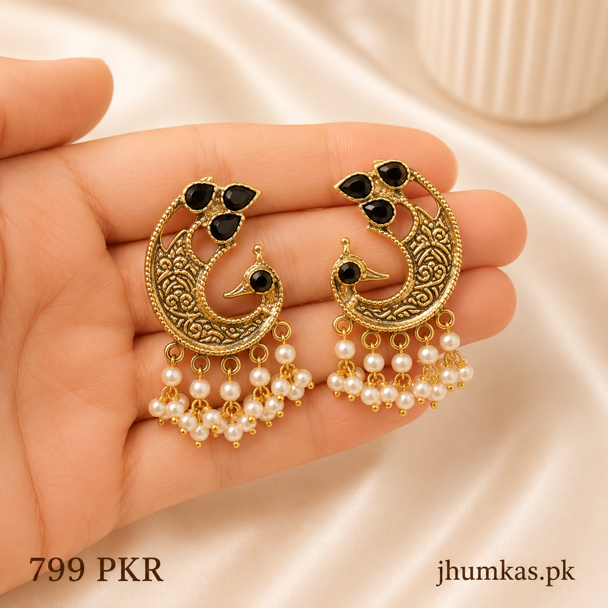 Half Crescent Afghani Chandbali Earrings